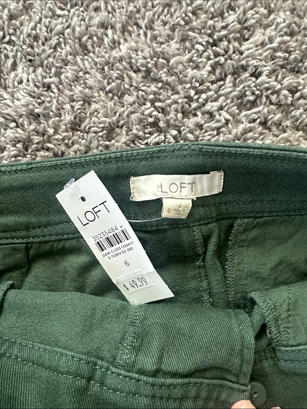 NWT LOFT Green Utility Skirt with Belt - Picture 2 of 5